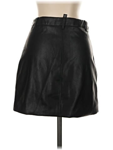 Aqua Faux Leather Skirt (view 2)