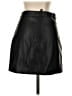Aqua 100% Polyester Solid Black Faux Leather Skirt Size XS - photo 2