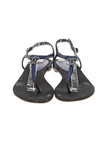 Chanel Metallic Leather Thong Sandals (view 2)