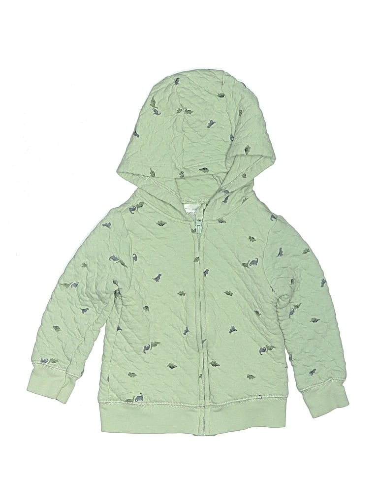 Pre-owned Carter's Kids' Zip Up Hoodie In Green