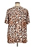 Assorted Brands Animal Print Brown Tan Short Sleeve Blouse Size 1X - photo 2