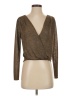 Windsor 100% Polyester Metallic Brown Long Sleeve Top Size XS - photo 1