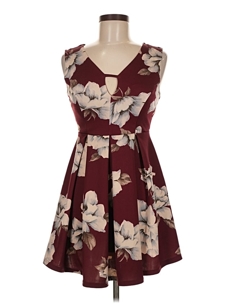 Pre-owned Papaya Cocktail Dress In Burgundy