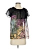 Trulli 100% Polyester Black Short Sleeve Blouse Size XS - photo 1