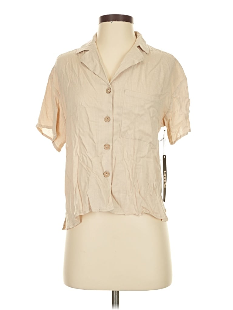 Pre-owned Love Short Sleeve Blouse In Brown