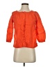 J.Crew 100% Linen Orange 3/4 Sleeve Blouse Size XXS - photo 1