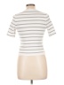 Happily Grey 100% Polyester Stripes Ivory Short Sleeve Turtleneck Size L - photo 2