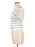Happily Grey 100% Polyester Stripes Ivory Short Sleeve Turtleneck Size L - photo 5
