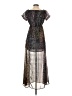 Lulus 100% Polyester Print Black Brown Cocktail Dress Size S - photo 2
