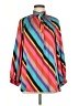 Crosby Color Block Orange Long Sleeve Blouse Size M - photo 1