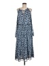 MICHAEL Michael Kors 100% Polyester Print Blue Casual Dress Size M - photo 1