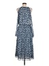 MICHAEL Michael Kors 100% Polyester Print Blue Casual Dress Size M - photo 2