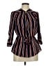 J for Justify 100% Polyester Stripes Black 3/4 Sleeve Blouse Size M - photo 1