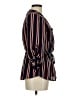 J for Justify 100% Polyester Stripes Black 3/4 Sleeve Blouse Size M - photo 4