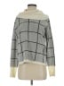 h.one Checkered-gingham Gray Turtleneck Sweater Size XS - photo 1