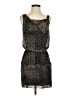 Theory 100% Silk Chevron-herringbone Gray Cocktail Dress Size 0 - photo 1