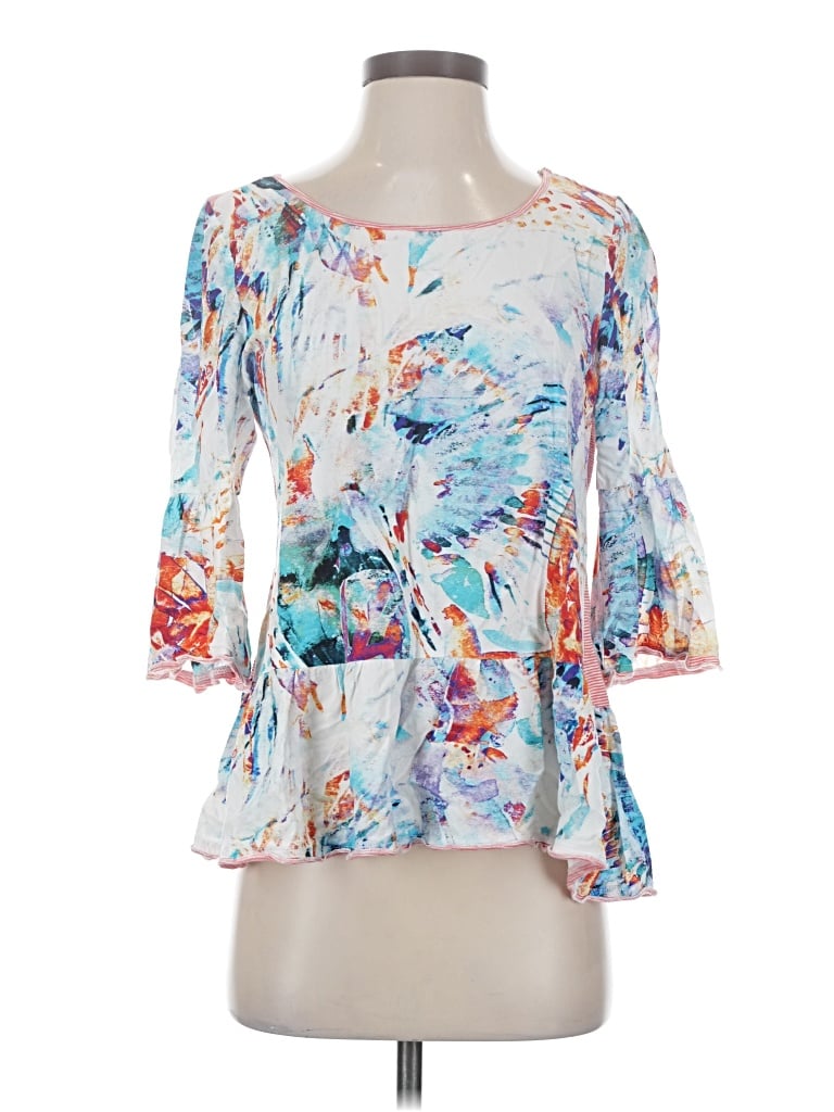Pre-owned Soft Surroundings 3/4 Sleeve Blouse In White