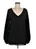 QEARAL 100% Polyester Black Long Sleeve Blouse Size M - photo 1