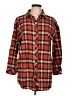 Timing 100% Cotton Plaid Orange Long Sleeve Button-Down Shirt Size L - photo 1