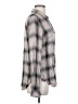 Thread & Supply 100% Viscose Plaid Gray Long Sleeve Blouse Size S - photo 4
