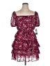 City Studio 100% Polyester Floral Burgundy Cocktail Dress Size XL - photo 1