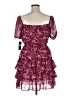 City Studio 100% Polyester Floral Burgundy Cocktail Dress Size XL - photo 2