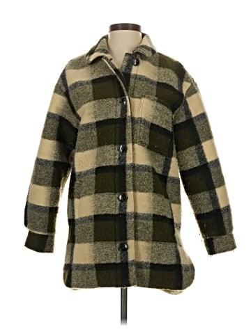 Madewell Belrose Shirt-Jacket in Maran Plaid (view 1)