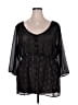 Torrid 100% Polyester Black 3/4 Sleeve Blouse Size 3X Plus (3) - photo 1