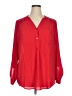Fervour 100% Polyester Red Long Sleeve Blouse Size XL - photo 1