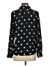 Ann Taylor LOFT 100% Polyester Polka Dots Black Long Sleeve Blouse Size XXS - photo 2