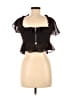 WAYF 100% Polyester Black Short Sleeve Top Size L - photo 2