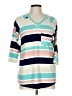 Lovely Melody Teal Ivory Pullover Sweater Size L (estimated) - photo 1