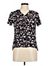 Parallel Skies Floral Black Short Sleeve Blouse Size M - photo 1