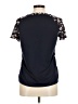 Parallel Skies Floral Black Short Sleeve Blouse Size M - photo 2