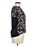 Parallel Skies Floral Black Short Sleeve Blouse Size M - photo 4