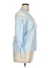 Zara Basic 100% Cotton Blue 3/4 Sleeve Blouse Size XL - photo 4