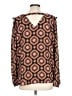 Ann Taylor LOFT 100% Polyester Brown Long Sleeve Blouse Size L - photo 2