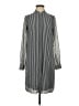 MICHAEL Michael Kors 100% Polyester Stripes Gray Casual Dress Size XS - photo 1