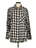 Sanctuary Checkered-gingham Black Long Sleeve Button-Down Shirt Size M - photo 1