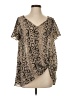 Buddy Love 100% Polyester Tan Short Sleeve Blouse Size S - photo 1