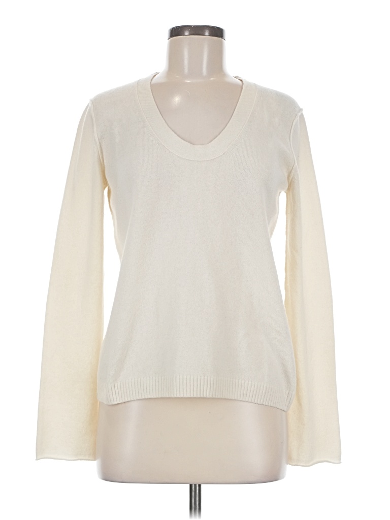 Pre-owned Inhabit Cashmere Pullover Sweater In White