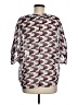 Mi ami 100% Polyester Silver Red 3/4 Sleeve Blouse Size M - photo 2