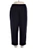 Kathie Lee 100% Polyester Solid Blue Black Casual Pants Size 16 - photo 1