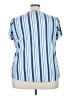 Como Blu Stripes Blue Short Sleeve Blouse Size 3X - photo 2