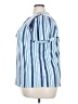 Como Blu Stripes Blue Short Sleeve Blouse Size 3X - photo 5