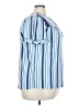 Como Blu Stripes Blue Short Sleeve Blouse Size 3X - photo 4