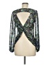 Ambiance Apparel 100% Polyester Silver Long Sleeve Blouse Size M - photo 2
