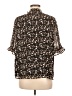 Pleione 100% Polyester Floral Black Short Sleeve Blouse Size M - photo 2