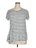Bobeau Stripes Silver Short Sleeve T-Shirt Size XL - photo 1