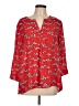 dalia 100% Polyester Red 3/4 Sleeve Blouse Size L (estimated) - photo 1
